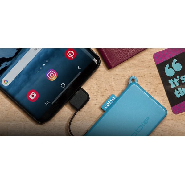 Veho�Pebble Pokket 1000Mah Micro-Sized Keyring Power Bank - Blue