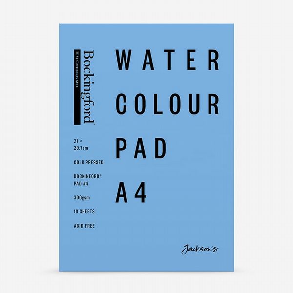  Jacksons : Bockingford : Watercolour Pad : 300gsm : 140lb : A4 : 10 Sheets :...